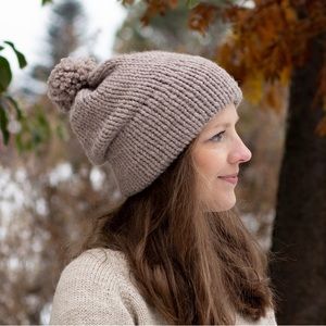 Chunky hand knit hat